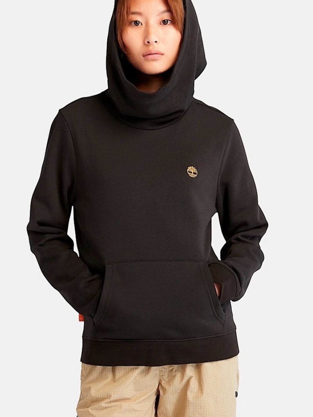 Timberland Black Pullover Hoodie with Gold Tree Logo